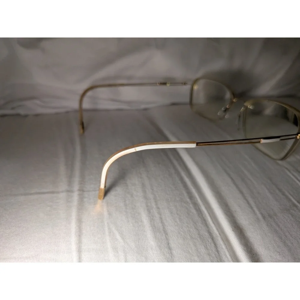 Silhouette Titanium Half Rim Eyeglasses Frames 4337 20 6051 White Gold 54-17-140